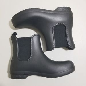 Crocs Womens Freesail 204630 Black Pull On Ankle Chelsea Rain Boots Size 6w